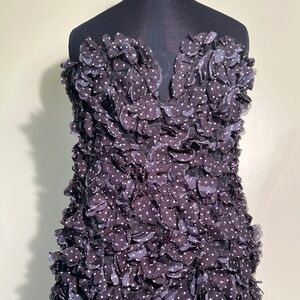Maeve by Anthropologie Strapless Polka Dot Flirty Cocktail Dress Size 12